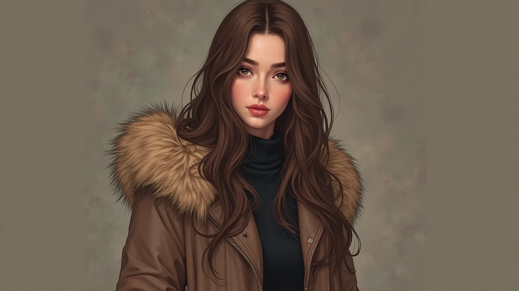 (Detailed Lights, Detailed Shadows), 1Woman, Curly Black Hair, White Coat, ((Detailed Eyes)), Close-up, Portrait, ((Brown Eyes)), ((Piercing in the left nostril)), Extremely Detailed Clothes, ((Modern Clothes)), Beautiful Hair, Muscular, Hair Down, Extremely Detailed Background, Beautiful Background