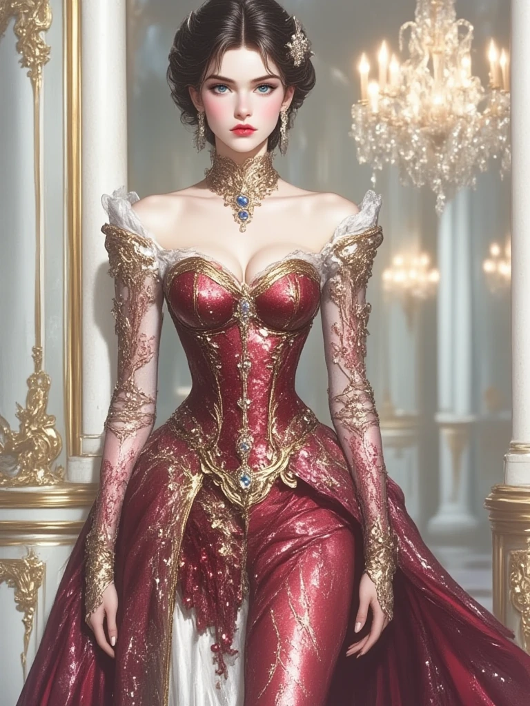 ((Masterpiece, best quality,edgQuality)),smirk,smug,
Haute_Couture, red dress,golden embroidery, woman wearing a Haute_Couture dress,
edgTM, wearing edgTM_style fashion, eccentric clothing
<lora:edgLycorisMugler:0.75>