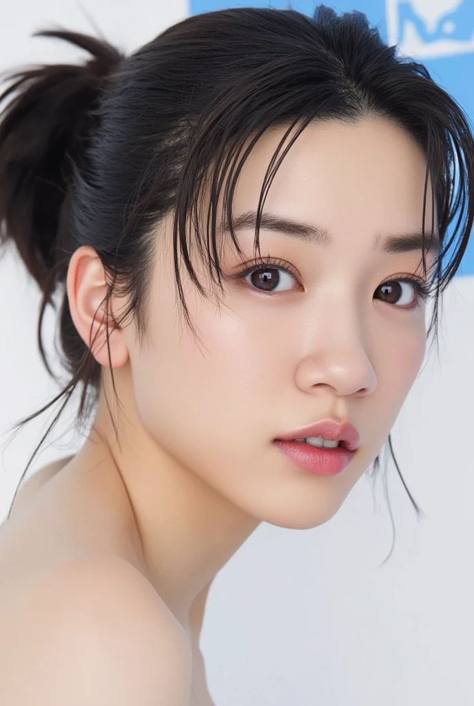 1 Female,Short Hair,During sex,Cowgirl,Straddling,Irresistible look,Ultra-realistic as a photo,Feeling facial expression,Just before climax,Blushing,highest quality,8k, Ultra-high resolution,RAW Photos,well-proportioned body,Beauty,Small and beautiful breasts,View your viewers,Photograph the subject from the front,Completely naked,High angle,Focus on faces