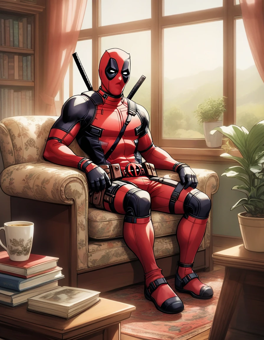 Deadpool with cat