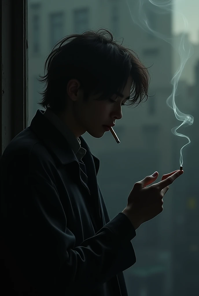 A boy smoking age 18 years