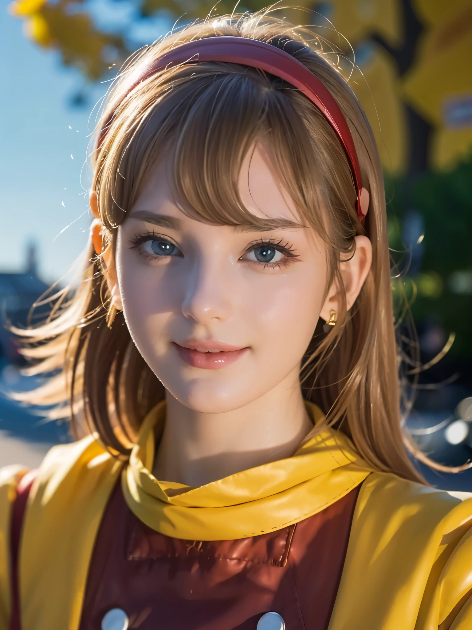 1girl, Alone, (cute french girl), 18yo, Young female, Low Height, slim body, (smile:1.2), Looking at camera,
break
(close up:1.15), (portrait:1.2), Dynamic Poses,
break
Professional photo-realistic images, (16k, RAW photo, best quality, masterpiece:1.2), (realistic, photo-realistic:1.4), (extremely detailed 8k wallpaper), sharp focus, depth of field, blur background, bokeh, cinematic lighting, soft light, High resolution 16k close-up of human skin,
break
perfectly round breasts,
break
FrancoiseArnoul, blond hair, medium hair, red hairband, ((red uniform)), long sleeves, belt, red pants, black boots, yellow scarf,
break
arafed view of a street with a arch and a sky background, arc de triomphe full of graffiti, traveling in france, by Etienne Delessert, arc, beautiful high resolution, paris, paris city, the city of paris, paris background, france, fine art piece, by Raphaël Collin, by Bernard D’Andrea