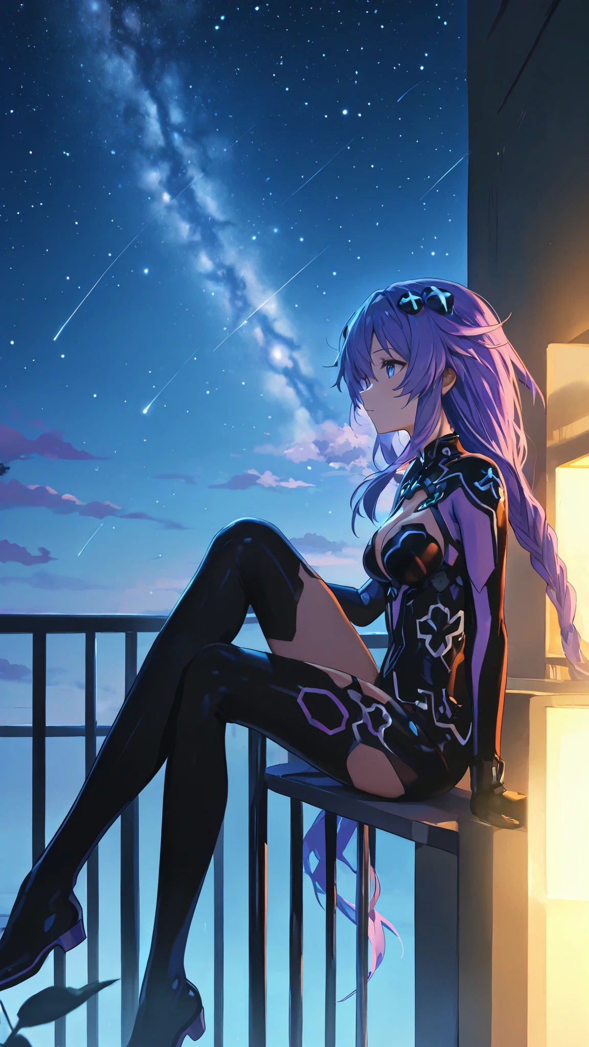 Sitting on a balcony under a sky full of stars