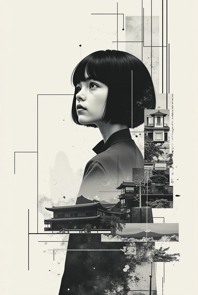 collage 、minimalist geometry，Multi-layered collage，Create a collage ...