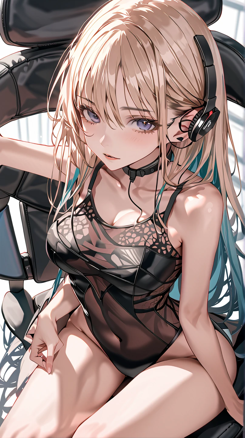 (RAW photo: 1.2), top quality, beautiful detailed girl, bunny girl, smile, blonde, twin tails, highly detailed eyes and face, beautiful detailed eyes, huge file size, high resolution, high resolution, 8k wallpaper, fine detail, highly detailed ticker uniform 8k wallpaper, light on face, movie lighting, 16 year old girl, sexy pose, (photorealism: 1.4), Illustration, surrealism, from below, super detail, masterpiece, playboy bunny, fishnet pantyhose, on all fours