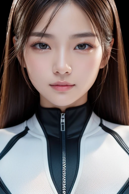 (the Extremely Detailed CG Unity 8K Wallpapers,masutepiece, Best Quality, Ultra-detailed), Gray background, 26-year-old female living in Japan, (Rough trainer appearance), Body line enhancement,