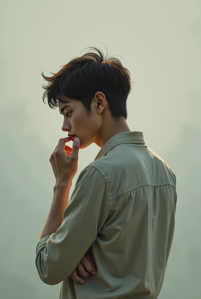 (Highest quality:1.5), (masterpiece:1.5), (8k:1.5), (jungle:1.1), (1 man:1.1), (Completely naked:1.1), 18-year-old, (Asian people:1.1), black spike hair, (shoot from side:1.2), (On all fours:1.1), penis