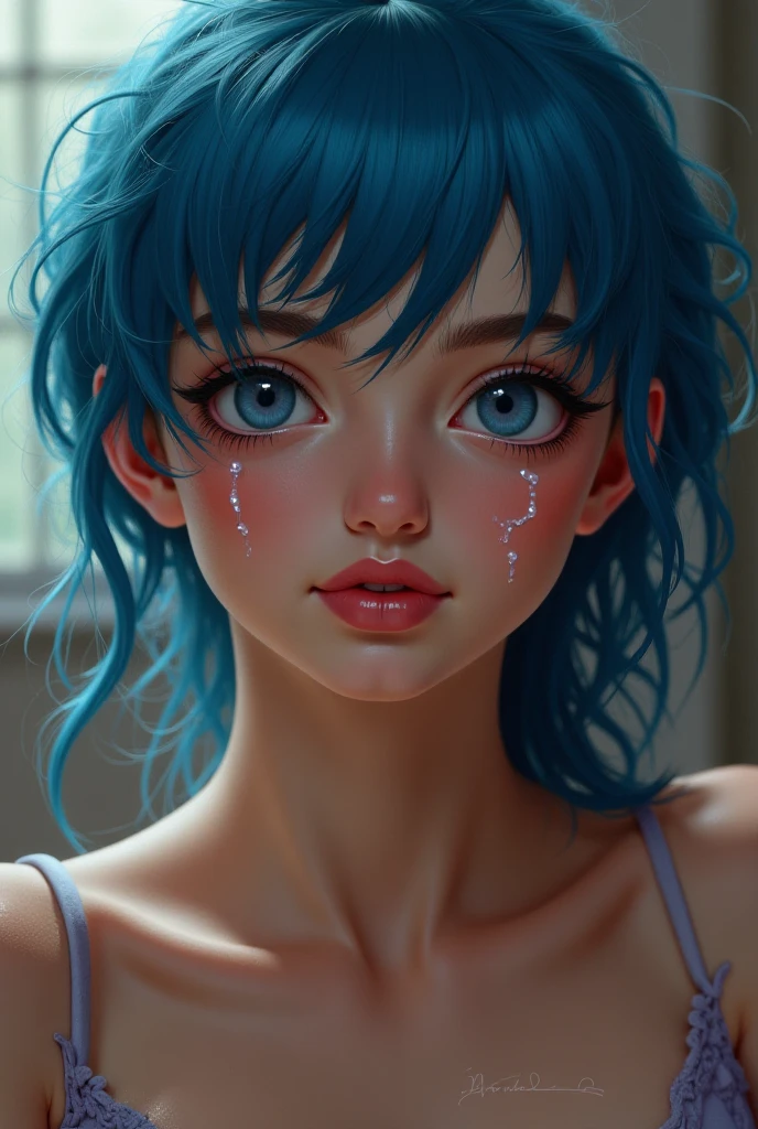 1girl, collarbone, masterpiece, best quality, extremely detailed 8K wallpaper, dark skin tone, ultra detailed, volumetric lighting, best anatomy, detailed blue eyes, beautiful eyes, best shadow, ultra detailed, sunny day, city, green hills , wind, pink leaves flying, road, 1990s_(style), short straight hair