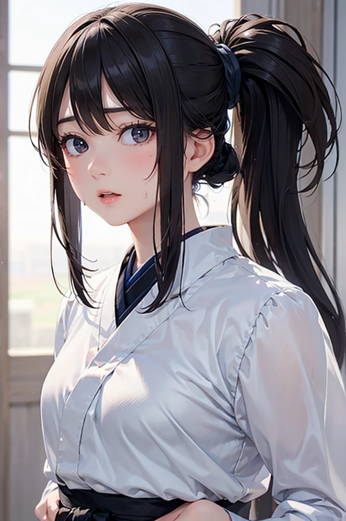 ((masterpiece,Highest quality:1.3,best illustration,realistic)),cowboy shot,1woman、独奏,27 year old Japanese beauty,((very small head:1.3)),center parted bangs,forehead,black hair,long hair,black eyes,gorgeous eyes,Black-rimmed glasses,shy,tears,medium breasts,((very long body:1.3)),((toned body,slender body,skinny)),、Dark blue blazer jacket,Navy blue tie、Grey plaid pleated mini skirt,gleaming skin,shiny skin,oily skin,sweat,on street,Tokyo、nsfw