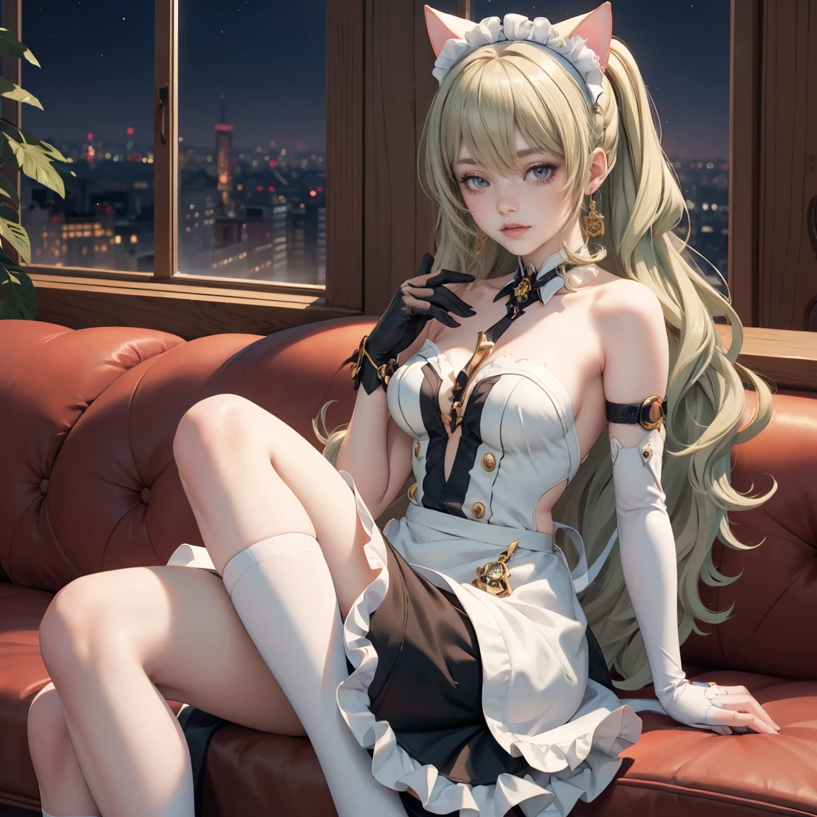 Cat girl with chlothe