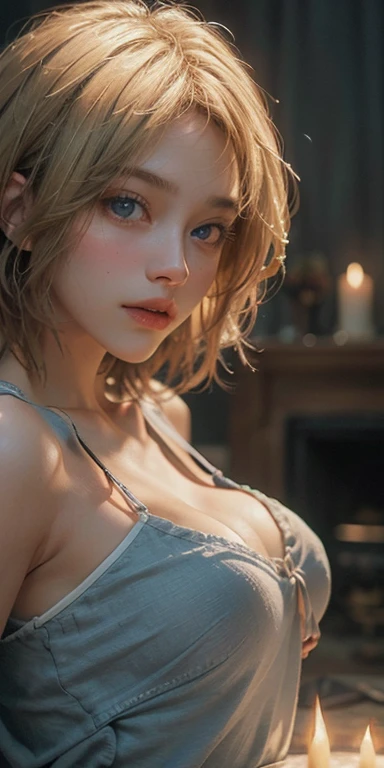 20 years old Ana De Armas, glamour shoot for  playboy magazine,70's style, totally naked, erect nipple , oily skin. shining skin, blonde, laying on the ground, shoot from back, look the viewer above her shoulder, medium breast, view from above, seduce to viewer, cinematic lighting, dark mode, windowl ighting, side light,  shoot with nikon d5, 14-24mm lens, f-2.8, iso 100, masterpiece , realistic photo, Detailed face, hair, 8k quality.