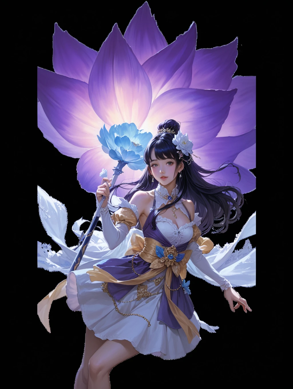8k, masterpiece, 1 girl, beautiful face, very long hair, light makeup, (glossy skin:1.5), detailed eyes, detailed lips, small bust, Big breasts, , wet white vest, ((white mini skirt)), ((under pants)), ((bare thigh)), straps clothing, (water falling:1.5), steam effect, water vapor,