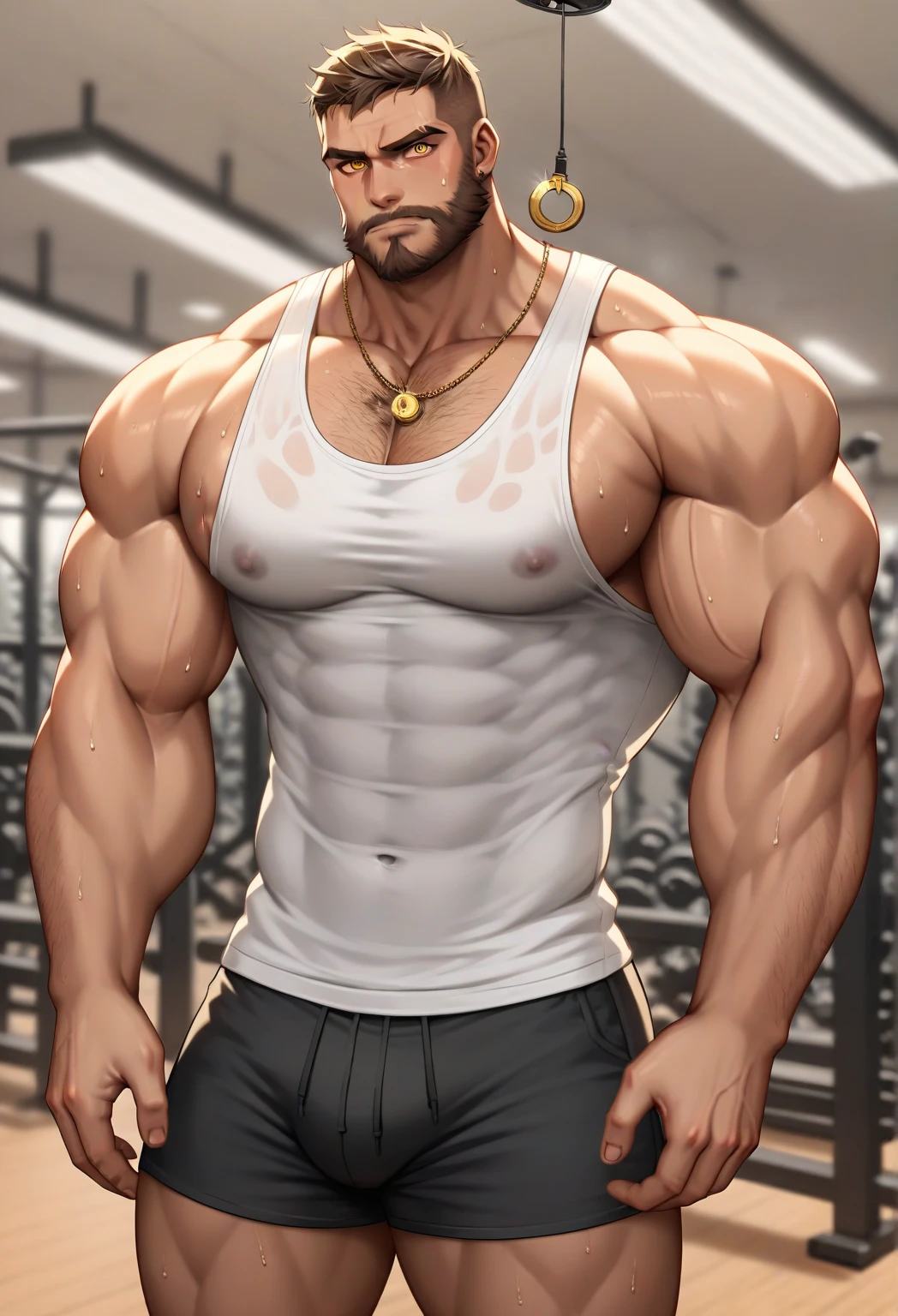 Sanji and Roronoa Zoro from One Piece stand together in a kitchen. Sweating. Blonde hair. Green hair. Staring ahead blankly. Drinking protein shakes that turn them bigger and dumber. Growing bigger muscles and crotch bulges. Both have trained themselves to look and act like big dumb bodybuilder jocks. Blending in with the other bodybuilder jocks. Assimilation. Dumb jock bros. Blank stares. Hyper crotch bulges. Dumber and dumber. IQ drain. Both equally muscular. "Bro, I feel ... kinda ... uhhh ... stupid...? Like, ... my head gets ... dumber, and ... dumber, and ... dumber..... I'll ... be dumb ... for Coach.... Bigger and bigger ... dumber and dumber.... Huhuhuh.... Yes, Coach. A good dumb jock is big and dumb. A good dumb jock's what I'll become.... Must grow big..... Must grow dumb.... Don't think.... Obey Coach.... Yes, Coach, I must obey.... The Big Dumb Jock is here to stay...." Chuckling vapidly. Drooling. Hyper biceps. Hyper triceps. Broad shoulders. Thick, meaty hyper pecs. Hyper traps. Big deltoids. Big lats. Tank tops. Blank stare. Open mouths. Vapid. bro. bodybuilder. IQ drain. Jock. hypnosis. dumber. Big crotch bulges. Dumbing down. Brainwashing. Giant muscles. Hyper muscles. Dumber and dumber. Bigger and bigger. Muscleheads. Meatheads. Jocks. Hypnotized. Brainwashed. Brainwashing. Subliminal hypnosis. Flexing. Tall and muscular. mindless. Brainless. Jock bro assimilation. Integration. Conformity. Brute. Musclehead.
