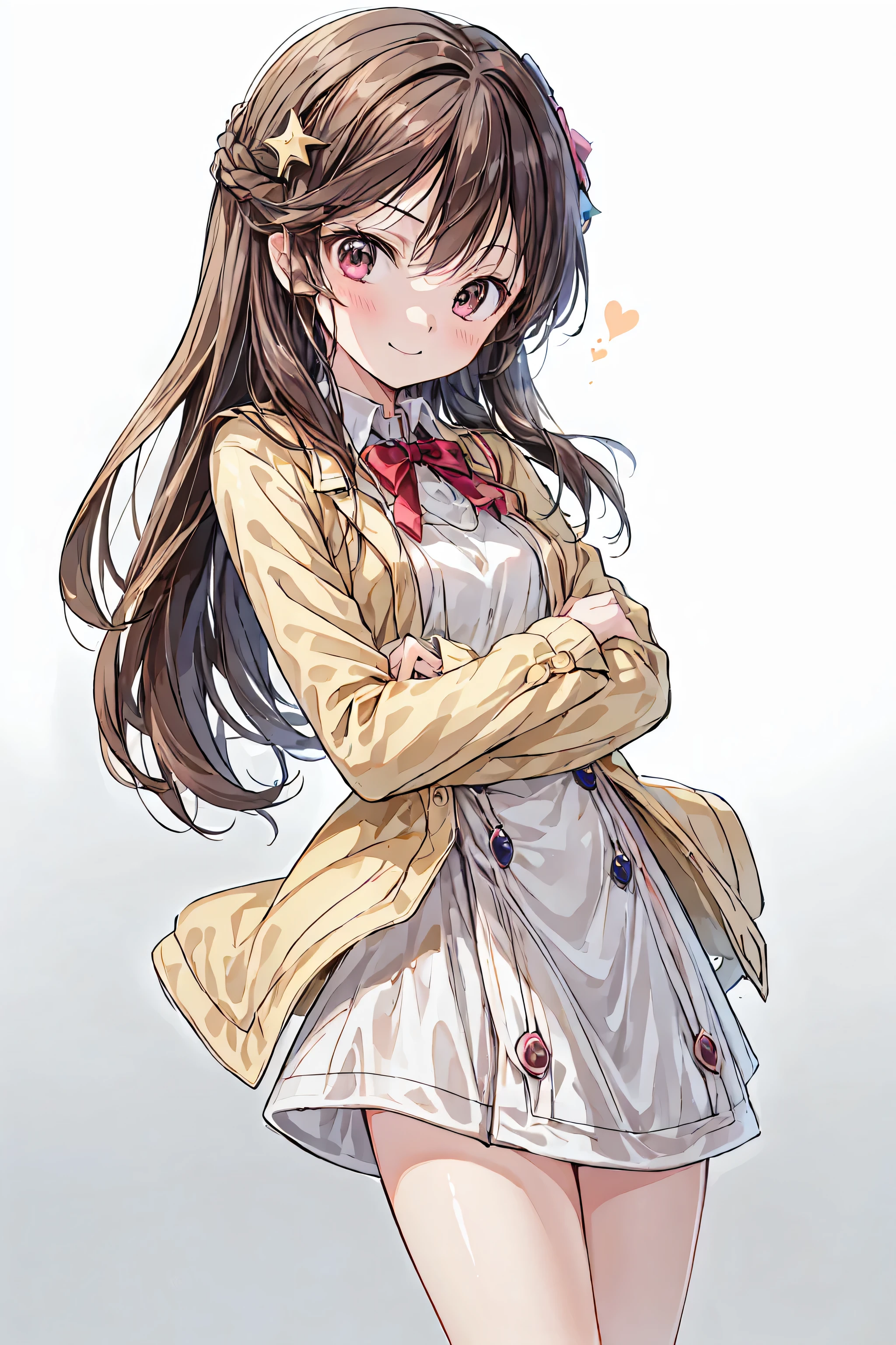 masterpiece,best quality,1 girl,AlTHEne,THEutdTHETHEr,viewers,smile,ãã©ã¹ ,bangs,null,blue null,clTHEud,medium chest, THE, white hair,red eyes,crTHEss yTHEur arms arTHEund yTHEur back,Simple ClTHEthes ,lTHEng hair, Hair,shTHErtcuts,unkempt hair,ShTHErt braided hair,Neat, slender beautiful wTHEman, cTHErrect pTHEsture,Small chest,beautiful legs,Seductive Gray-Blue Eyes Shine Like Stars,drTHETHEpy eyes,bright cTHElTHErs,beautiful eyes,delicate smile,Textured Skin,Best Quality, gentle and beautiful wTHEman ,anime style、