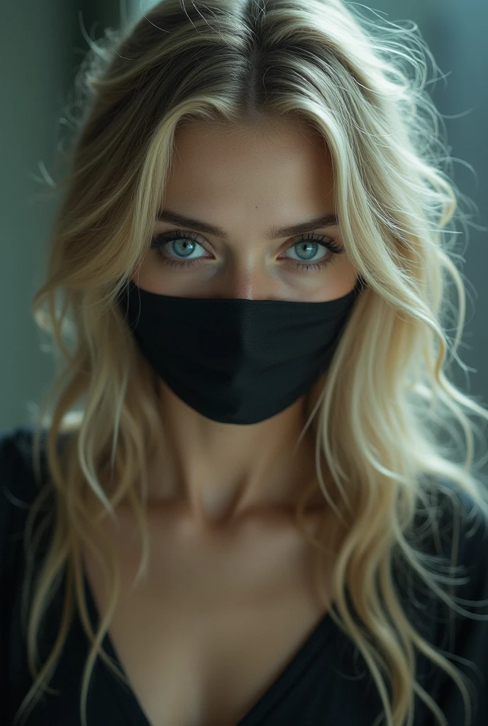 super cute blonde woman in a dark theme