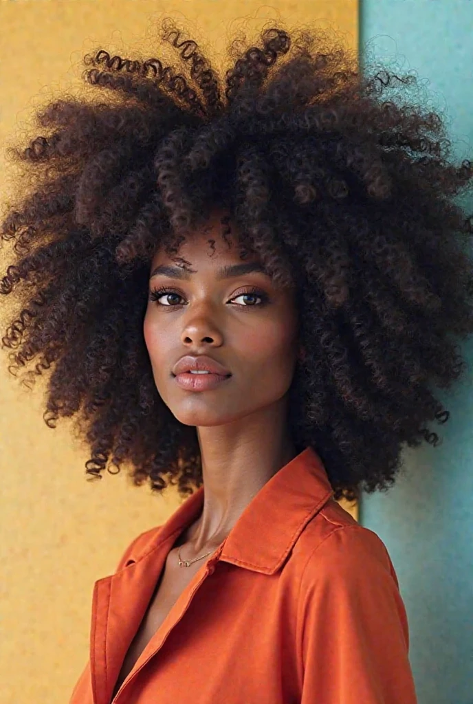 ( masterpiece) , realistic, portrait of a young Afro-American woman insanely beautiful face, sunlight, cinematic light, messy windy hair, stunningly beautiful woman, beautiful eyes, perfect anatomy, very cute, tanned golden skin, princess hazel eyes, ( enclosing the head in a frame) , stylized, 8 life - size, 8 K resolution, resting on the terrace of a cafe in trendy clothes, looking far away, human hands, strangely rich and graceful, full - body view, dynamic, very delicate, character sheets, concept art, smooth and distant view