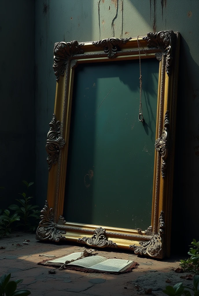 Old mirror covered in dust