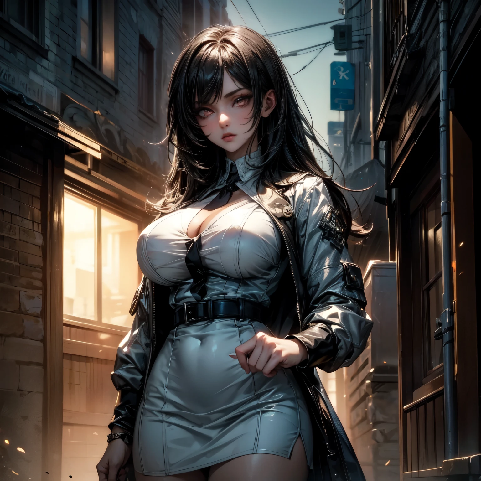 Girl, human, zigzagoon, brunette, cruella de vil, anime, sensual, rogue, cute