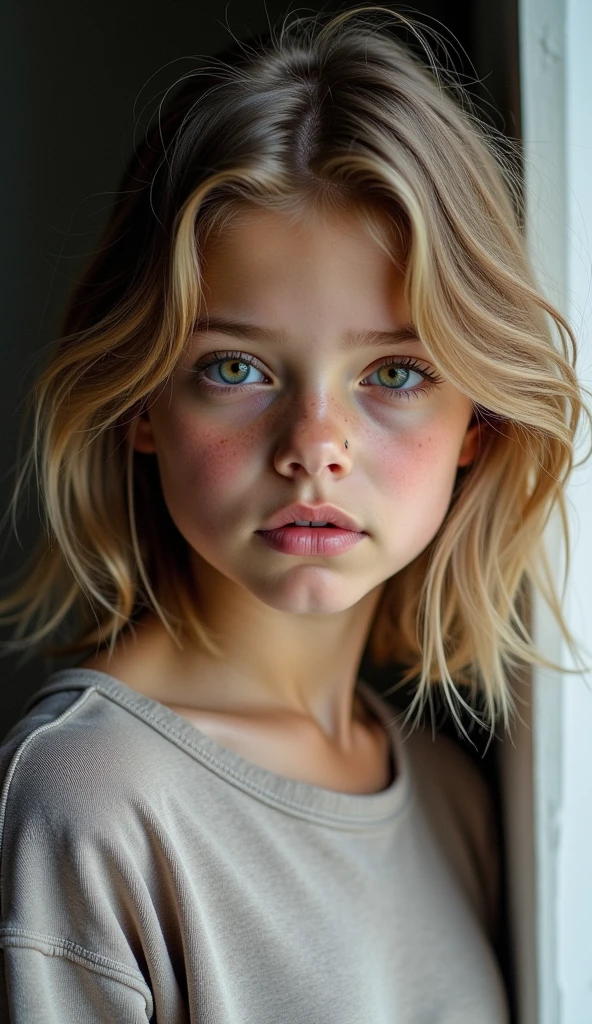 A blonde with a bob haircut and big tits is seducing me naked。and、A pale-skinned child with upturned eyes