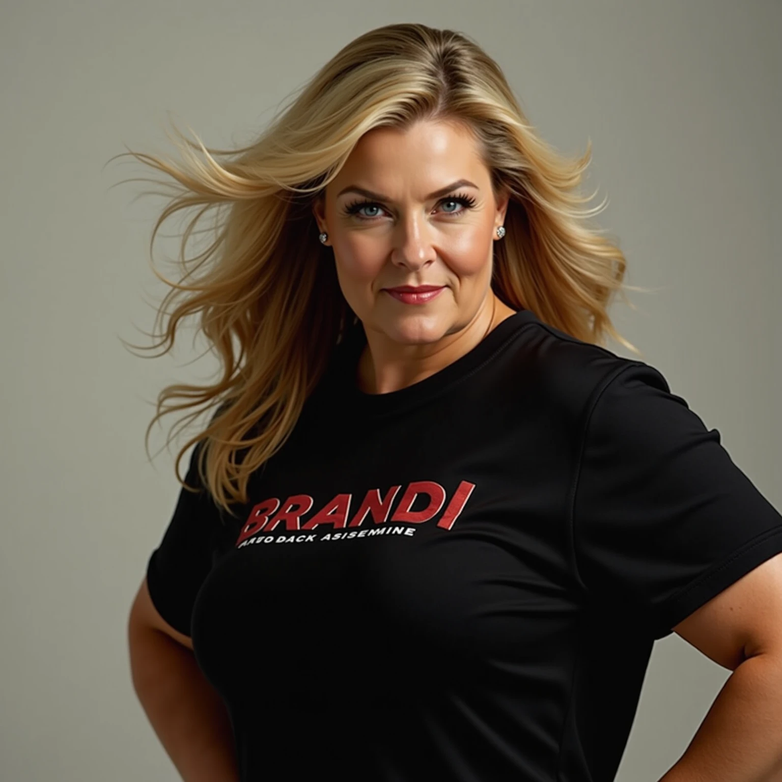 Full shot of sexy mature milf,daine ,Long sleeve T-shirt, Blue T-shirt, Light Blue Jeans,fleshy figure,cougar lady , extremely gorgeous, thick figure, heavy physique, voluptuous, curvy, sexy figure, glowing eyes,happy charming face