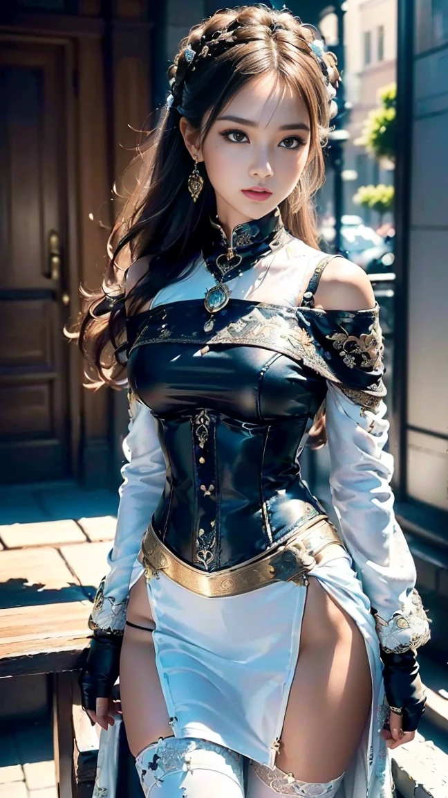 ((Fine combinaison moulante de combat, la combinaison couvre tout le corps, photo de tout le corps)), une femme de 30 ans vêtue d’une combinaison de combat très moulante, serious and committed, very detailed intense look, very long hair, (((fine, very detailed combination:1.9))), sublime body very detailed, femme grande et élancée