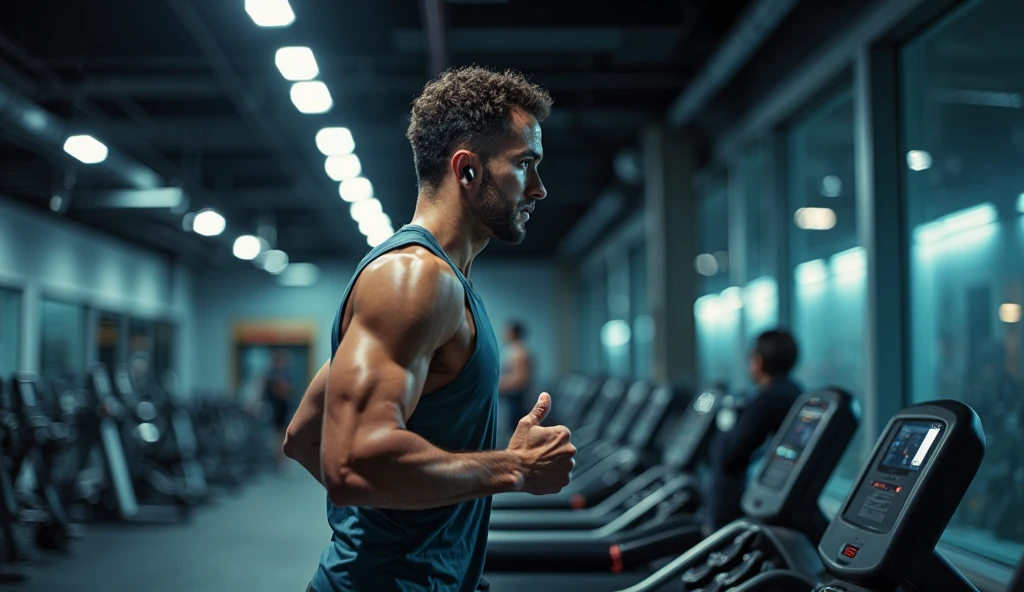 Skinny man at the gym