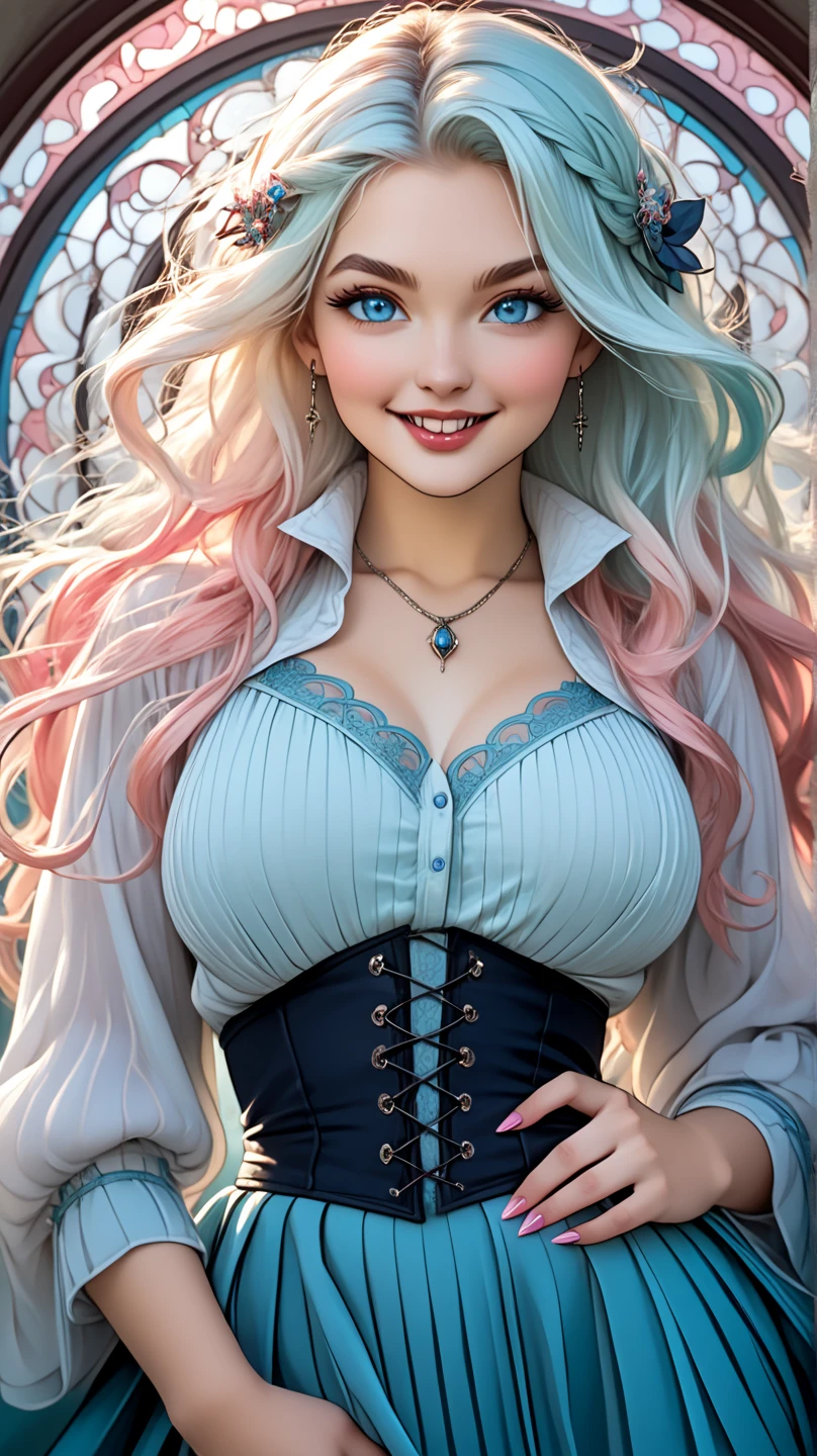 1 girl,Alice,(Rainbow theme:1.6), (fluffy:1.7), (fitting fluffy feather dress:1.4),(permanent,Sexy model pose:1.2),jewelry,grace,(((red lips))), Lips slightly open, lustful smile,  clavicle,(huge breasts),Charming cleavage,((8k, original photo, top quality, masterpiece), HD RAW color photos professional close-up photos, (actual, photorealism: 1.37), (best quality), (best shade),  ((erotic, Sexy, ultra high resolution, HD CG unified 8K wallpaper, Physically based rendering, movie lighting),alone,