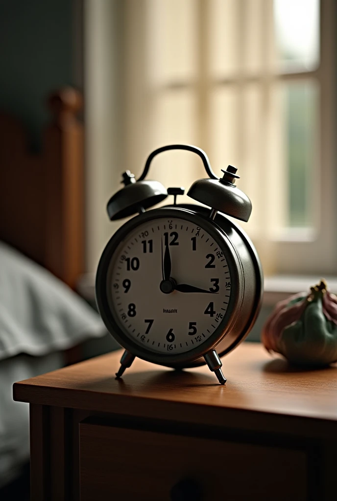 Alarm clock rings 7am