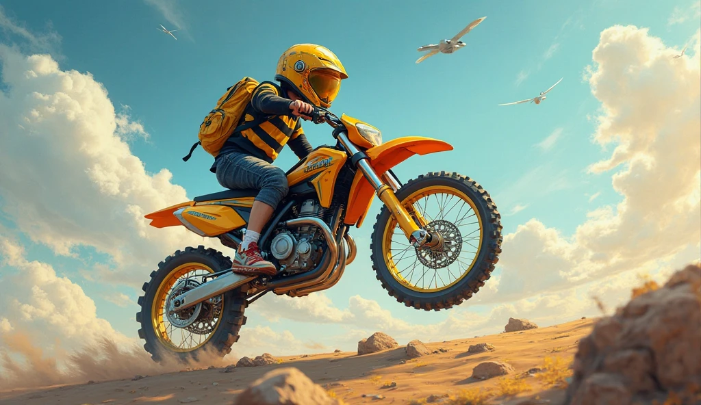 20 boy, ride ktm
super bike on March planet