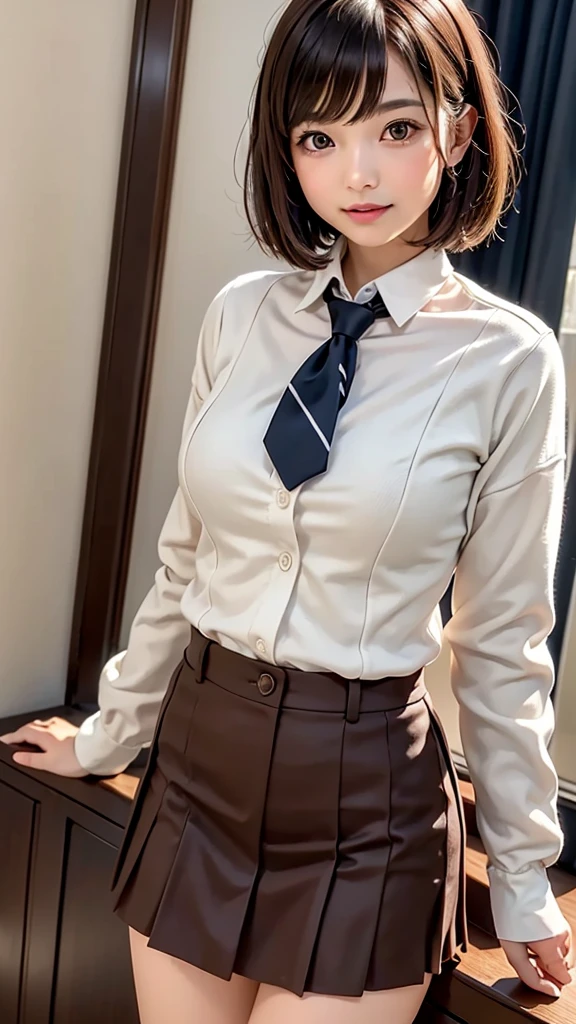 8K, Highest quality, masterpiece:1.2, RAW Photos, 1peopleの女の子, (Cute school girl, beautiful girl, Baby Face), (Skin Dentition), night, (dark), Clear background indoors, (people々), Beautiful Bangs, nice,, (Clothing and uniforms:1.3), Soft lighting, (Attractive breasts), ((怪しいdark部屋:1.2)), (Mouth closed:1.2, Beautiful Eyes, Fine grain, Detailed Iris, Beautiful Lips, Beautiful Nose, Beautiful Face), (primary color:1.5)