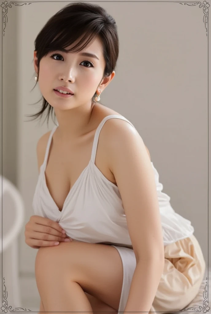 araffe asian woman in white blouse posing for a picture, takada akemi, wearing white silk robe, mutsumi akasaki, shiori teshirogi, narumi kakinouchi, nishimiya shouko, yuuka kazami, akiko takase, kiyoko suzuki, ayami kojima amano, mamimi samejima --auto