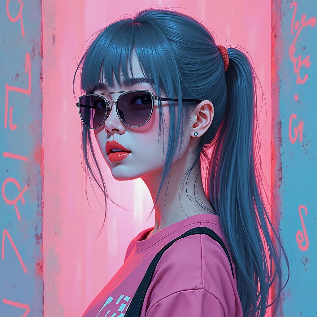 A woman with purple hair and glasses smoking a cigarette., anime vibes, anime art style, Style Ross Tran, satoshi kon art style, Illustration Style, guweiz style artwork, Lofi Girl, by Victor Mosquera, By Kentaro Miura, beautiful artwork, In the style of Ross Tran, Inspired by Harumi Hironaka, just kidding, ultra detailed, ultra quality, black clothes, black glass color