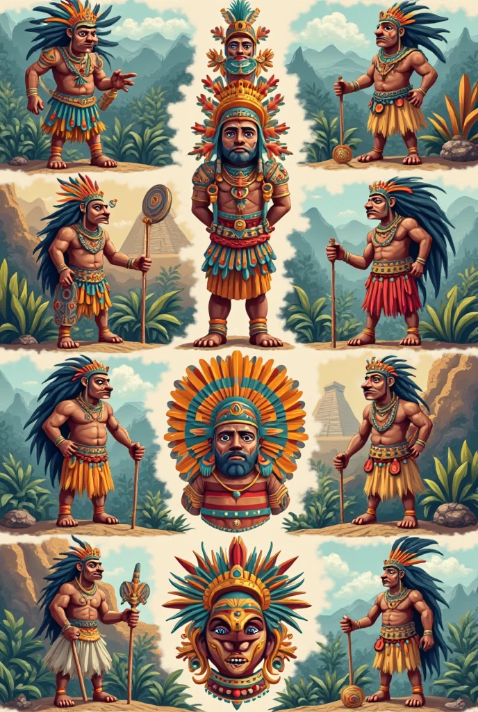 Latin logo with Mexican flag and Aztec warriors