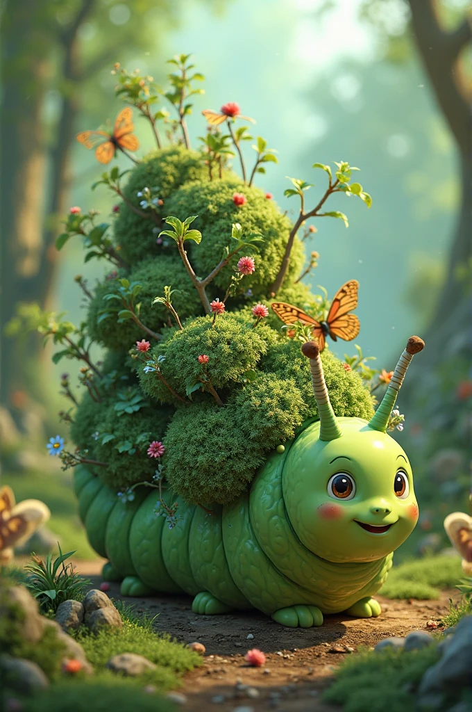 an anthill made from TOAD design,cute size,flowers,and butterflys,3D,upscales
