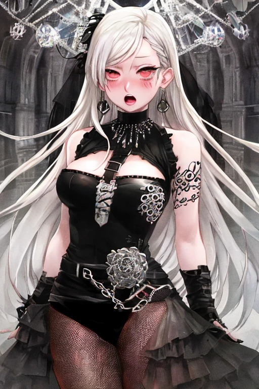 (32K:1.5, Dark fantasy:1.4, Highest quality, masterpiece, Ultra-high resolution), Perfect dynamic composition:1.3, Horror Portrait, chaos, Dark Background:1.3, Prisoner, slave, Dark Demon World, (Detailed tattoos on the whole body:1.4, Wearing exquisite jewelry:1.4), Very detailedな肌と顔の質感:1.3, Very accurate, Very detailed, (Cute and sexy succubus demon with big wings:1.3, Incredibly slim body:1.3, 美Shiily、美Shii:1.3), Horn, Fair skin, Sensual posture, ((Putting Badly Torn Clothing Back on Properly:1.3)), Mid-chest, (Big eyes that exude 美Shii eroticism:0.4, 激Shii愛撫を感じてください:1.0, Open your mouth a little, lipstick, Feel the 美Shii eroticism:0.9, Too sexy and cute:0.8, charm的な:0.8), ((Bloody:1.5, Covered in scars:1.5, Physical pain:1.6, Lots of chains:1.6, Countless chains tangled in clothes:1.6, Chain your right arm:1.5, Chain the left arm:1.5, The right leg is bound with a shackle and chain:1.5, The left leg is bound with a shackle and chain:1.5)), Super long blonde curly hair, Earrings, necklace, bracelet, disaster々Shii, romantic, mysterious, elegant, Object of admiration, original, dramatic, artistic, Innovative, charm, Heartful, Fancy, sense of openness, sense of cleanliness, special, exciting, Extreme, Tilt, sense of loss, sorrow, sorrowの表現, ((大人のcharm, 女性的なcharm))