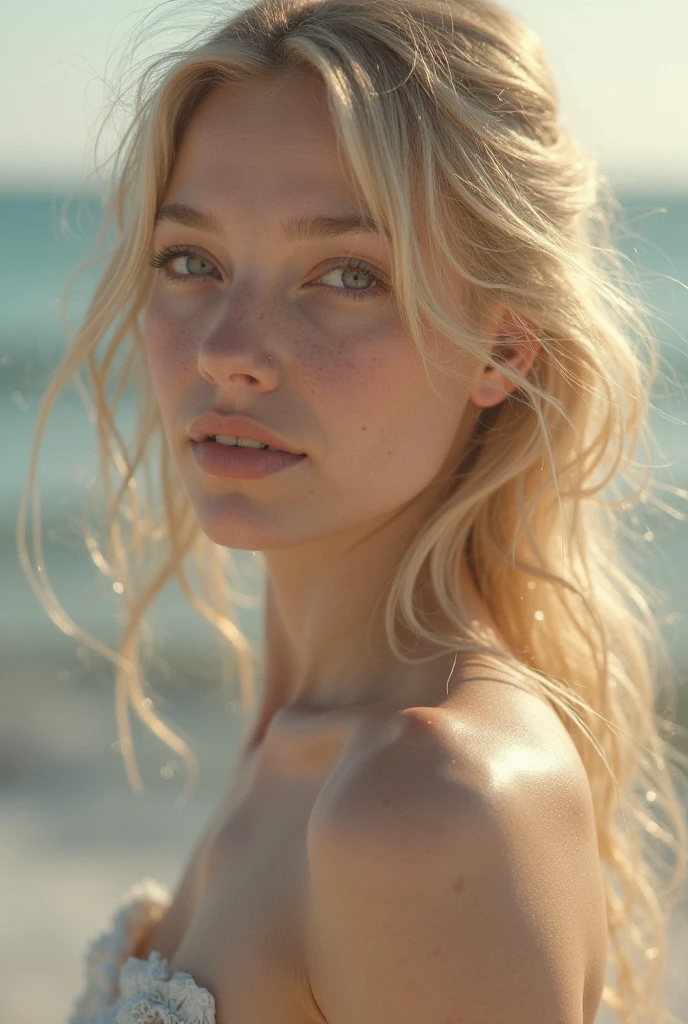 Create image of a surreal blonde woman