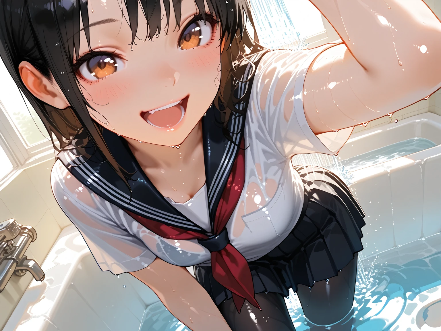 vaginal exam、(Have sex with a man:1.8)、(lying on her back and spreading legs)、 pretty girl, Highest quality、超High resolution、High resolution、Highly detailed CG、8K Unit Wallpaper、17 yutiful attention to detail,(((Illuminated by strong lighting、Sailor suit、Sexy school girl)))、(Wet body:1.4)、(Semen dripping skin、Wet skin、Semen dripping from female genitals,:1.6)、 Sweat,Embarrassed、(Ahegao:1.5)、(Sticking out tongue)、Shy、