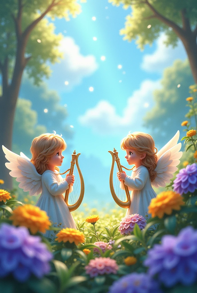 Two-year-old angel, very small one, cute, eyes closed, twinkling in the stars, high quality, thick acrylic illustration, Dolly Key, John Singer Sargent, Trompe Lowy detail, masterpiece, soft lighting, atmospheric lighting, bright morning light, fantastic light and shadow, 8K,