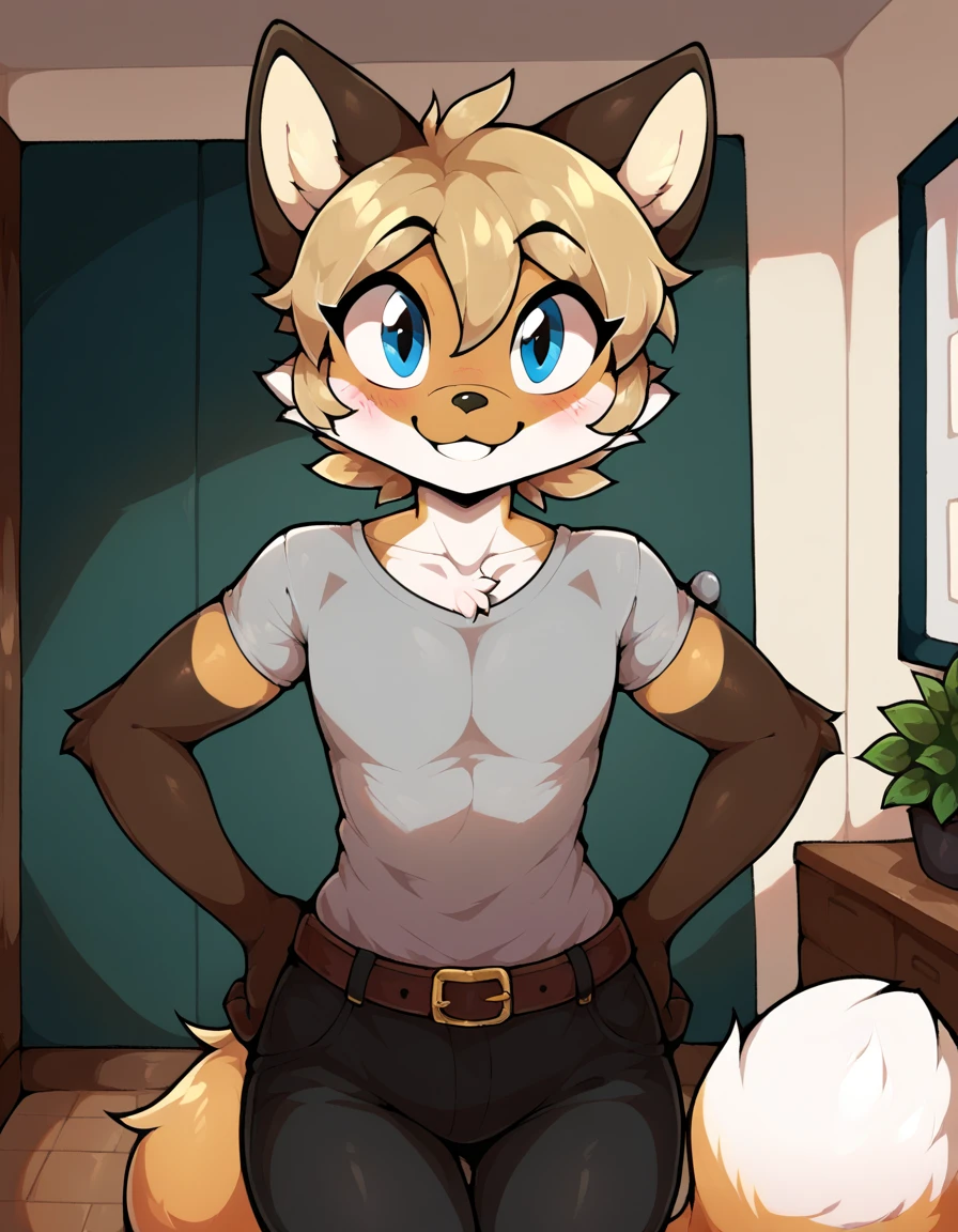 Cute pastel green furry in shirt