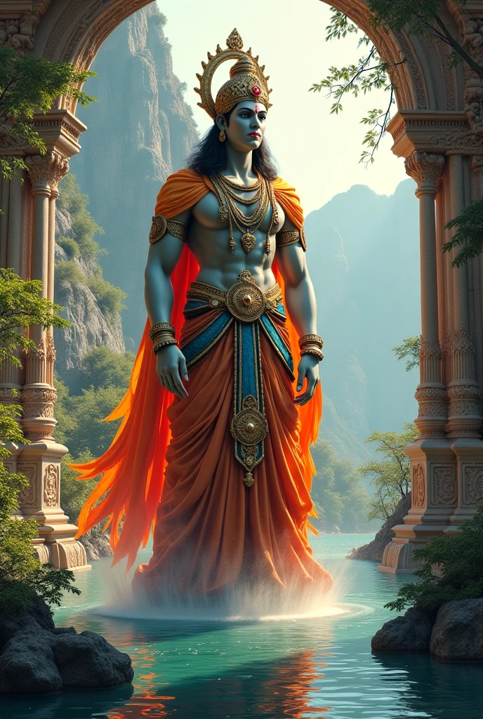 Teenage God Muruga with peacock 