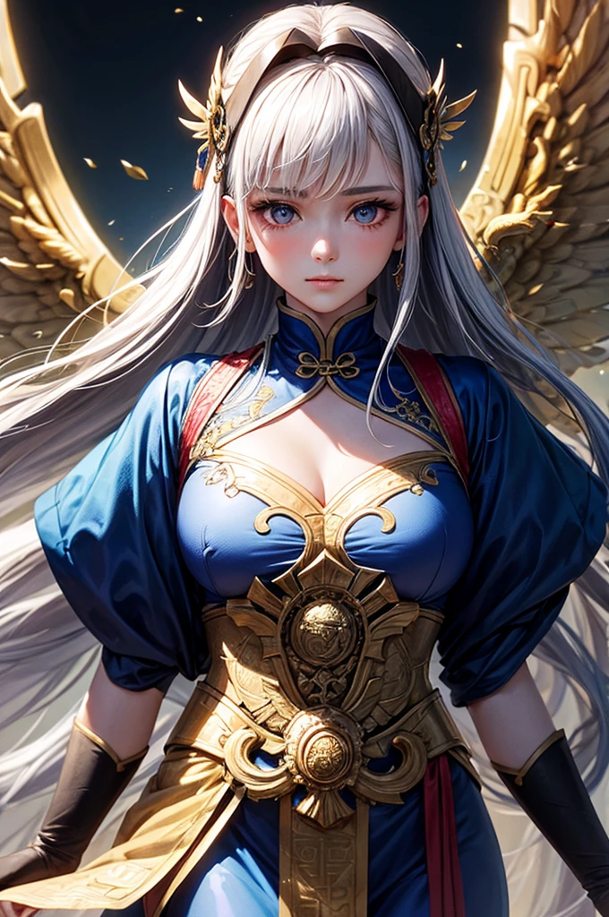Goddess　beautiful　Long Hair　beautiful　gorgeous　Golden Clothes　whole body　Face forward　crown