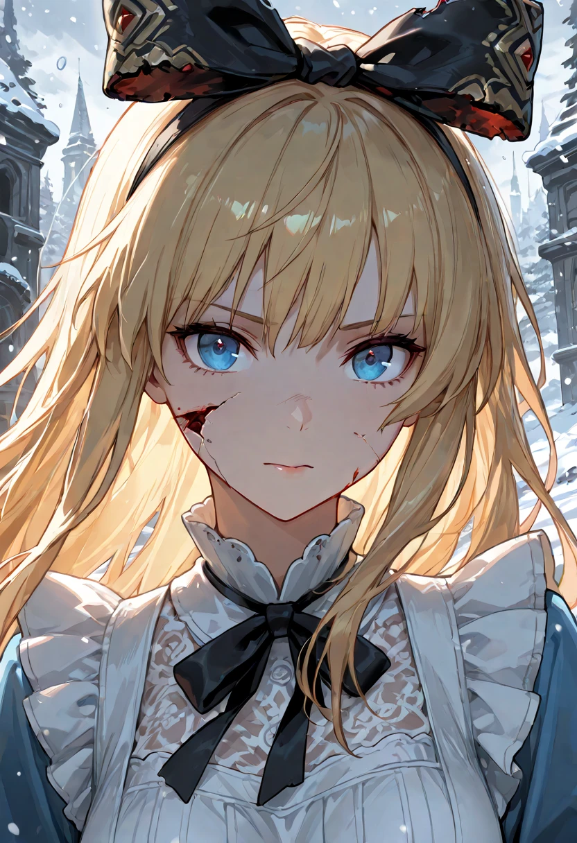 (finely detailed beautiful eyes and detailed zombie face,masterpiece sidelighting,masterpiece,best quality,detailed,high resolution illustration),, (depraved topless zombie girl,whole body,sundress,lustrous skin,looking down,looking at viewer),, (blood hair,blue eyes,ribbon, sheer clothes), (clothed_underbust:1.2),underboob