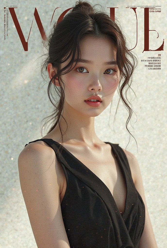 (small breasts:1.3), (perky chest:1.1), (pointed chest:1.0), (fashion magazine cover:1.3)，(from below:1.0),(from side:0.9),masterpiece, 1girl, Amazing Cleavage:1.1, thin waist, big ass, Raised sexy, small breast: 1.3, posed cleavage:1.2、solo, looking at viewer, open mouth, have a cute grass of cute beergrass,black hair, dark green eyes, dress, bare shoulders, jewelry, collarbone, sidelocks, hairband, earrings, indoors, off shoulder, :o, sweater, arms behind back, plant, short hair with long locks, gild hairband, off-shoulder dress, sweater dress, off-shoulder sweater, red sweater, dark gord hair, big side hair, very long side hair,is rendered in (masterpiece: 1.2, best quality), with (ultra high resolution) and an exquisite (depth of field). This masterpiece is not only visually stunning but also tells,A scene of cooking in the kitchen by classroom

