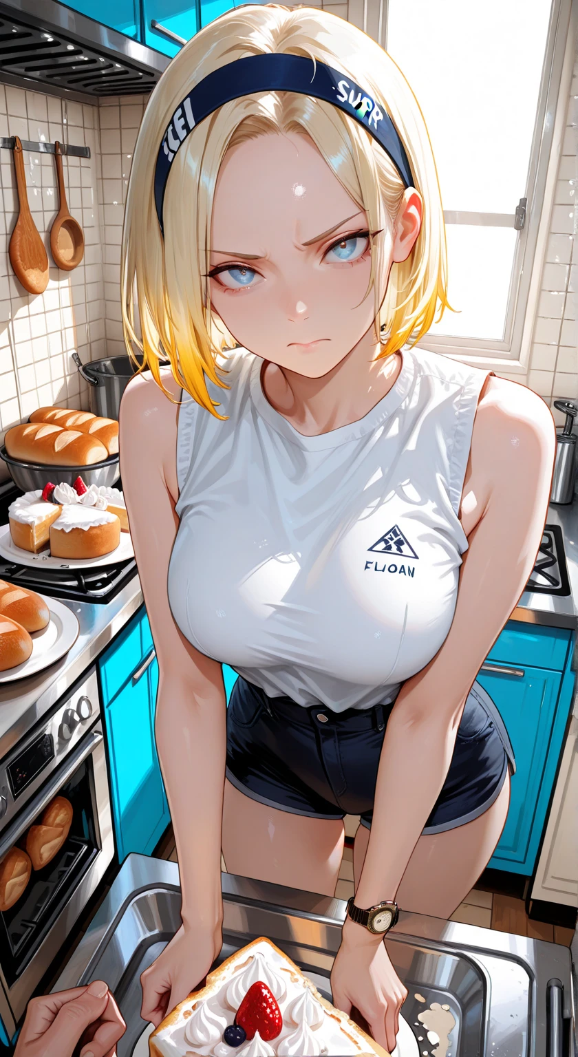 masterpiece, The best quality at the best., 1 girl, mito ikumi , big breasts,Off the shoulder clothing,Sexy servant,Is shy,smile,with blonde hair, long white hair, (blue eyeballs:1.4), forehead protection, The cherry trees,Flying cherry blossoms,red and white clothes. big tits, bare and muscular abdomen. scantily clad, bare tits. fur. tender, neko kawai cat ears. Ahegao, scantily clad. Wearing a crop top that covers half of her , loose and big but short top, loose top half tits cover. Posing, shy. Sexy perfect female body. underboob, underboob, underboob. fur, fur, fur. Collar de cuero marron robusto de mascota ajustado al cuello. Piel morena bronceada oscura, piel morena bronceada oscura. Piel morena bronceada oscura. Cuchillo de cocina en la mano, utencillo de cocina en la mano.