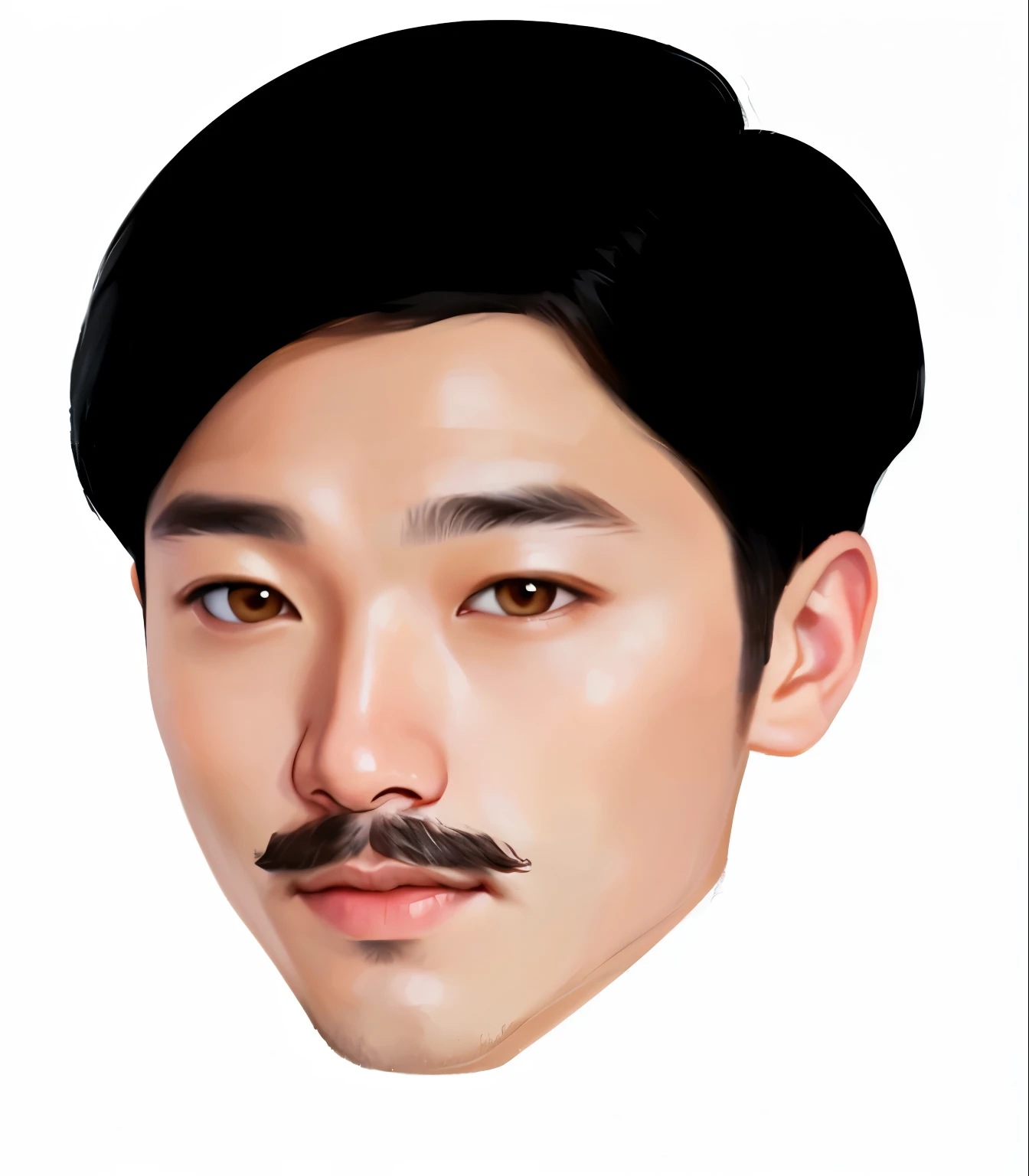 a close up of a person with a mustache and a moustache, song joong - ki portrait, inspired by Sim Sa-jeong, style in digital painting, #1 digital painting of all time, portrait of kpop idol, # 1 digital painting of all time, digital portrait, inspired by Yanjun Cheng, digitial painting, inspired by Russell Dongjun Lu