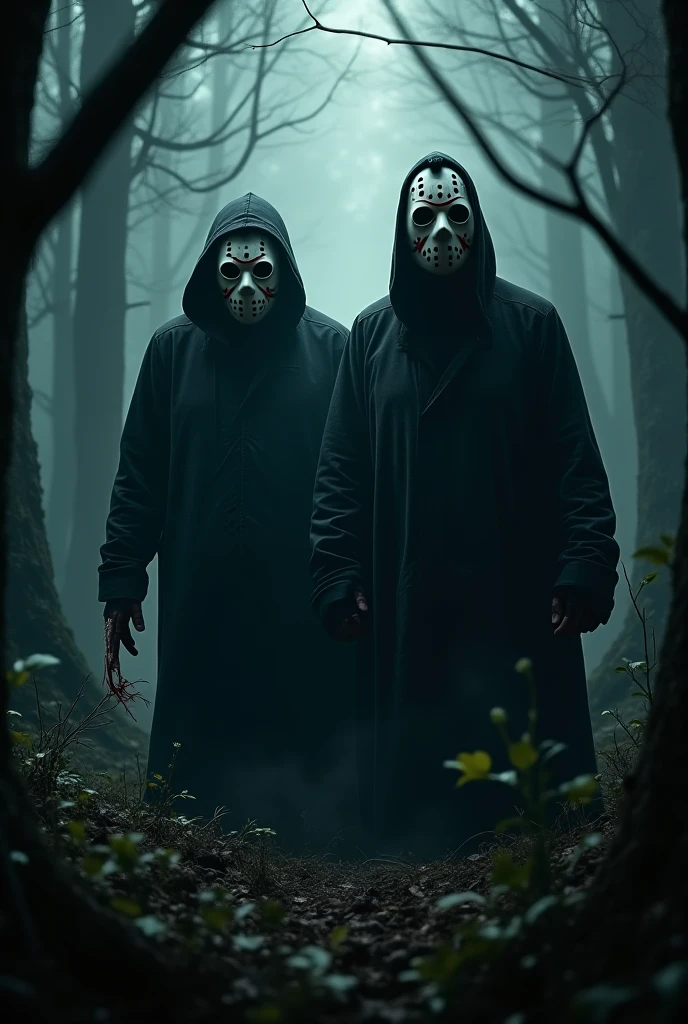 Ghostface from the movie scream, In a forest