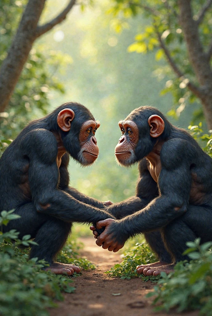 Two ape boyfriends Front view
