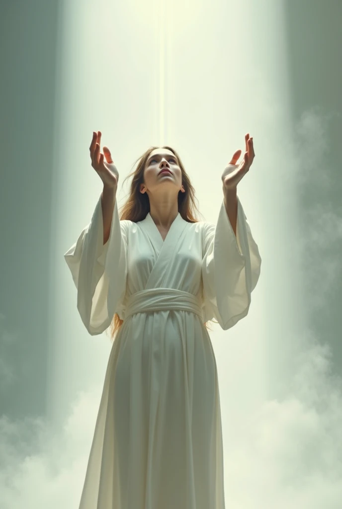solo,front view, landscape In the stillness of the night, a figure on their knees emerges, lost in deep prayer against a backdrop of divinity. The ethereal atmosphere is bathed in soft directional light--a gentle illumination that casts elongated shadows--an AR 3:2 ratio frame captures this humble scene. The light source, with a softness setting of 250 and a secondary light setting of low intensity, envelops the figure in a heavenly glow, inviting an almost spiritual connection with the audience--a masterpiece of nocturnal prayer.Xill