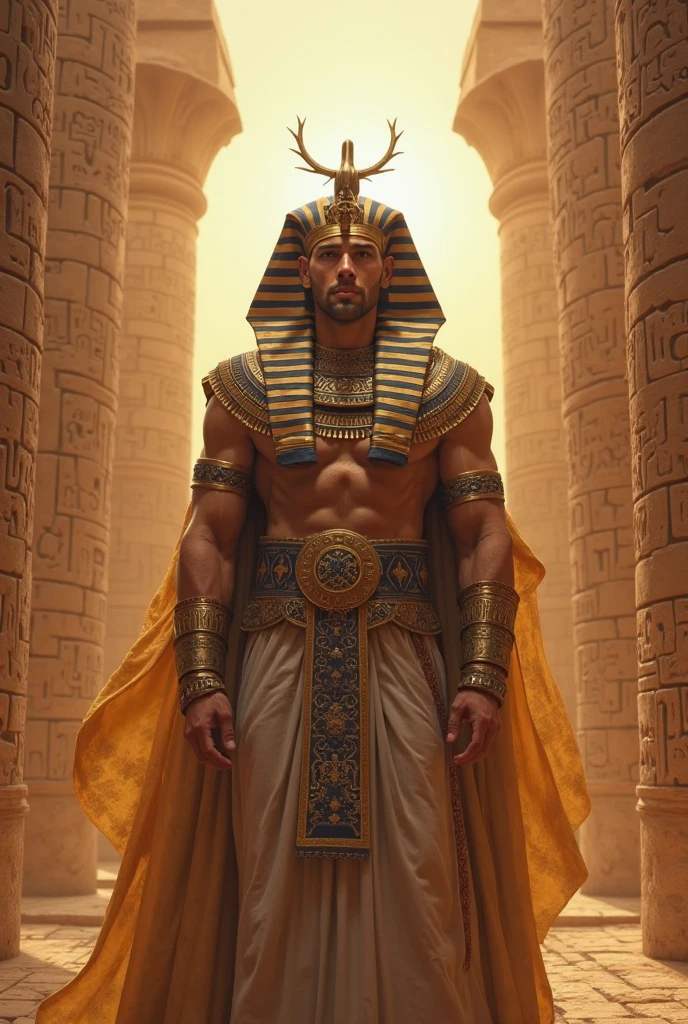 create an image of pharaoh love shady dressed as a swordsman