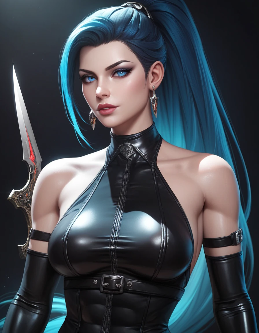 (((HDR, 8k, masterpiece))), <lora:Ember_McLain_Danny_Phantom:0.6> Ember_McLain_Danny_Phantom, pony tail, aqua hair, pastel goth, big belt, kawaii surreal dreamcore